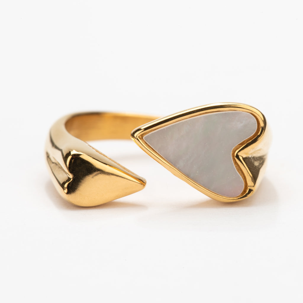 Cupid Heart Shell Ring