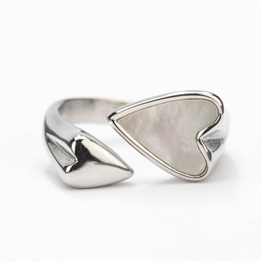 Cupid Heart Shell Ring
