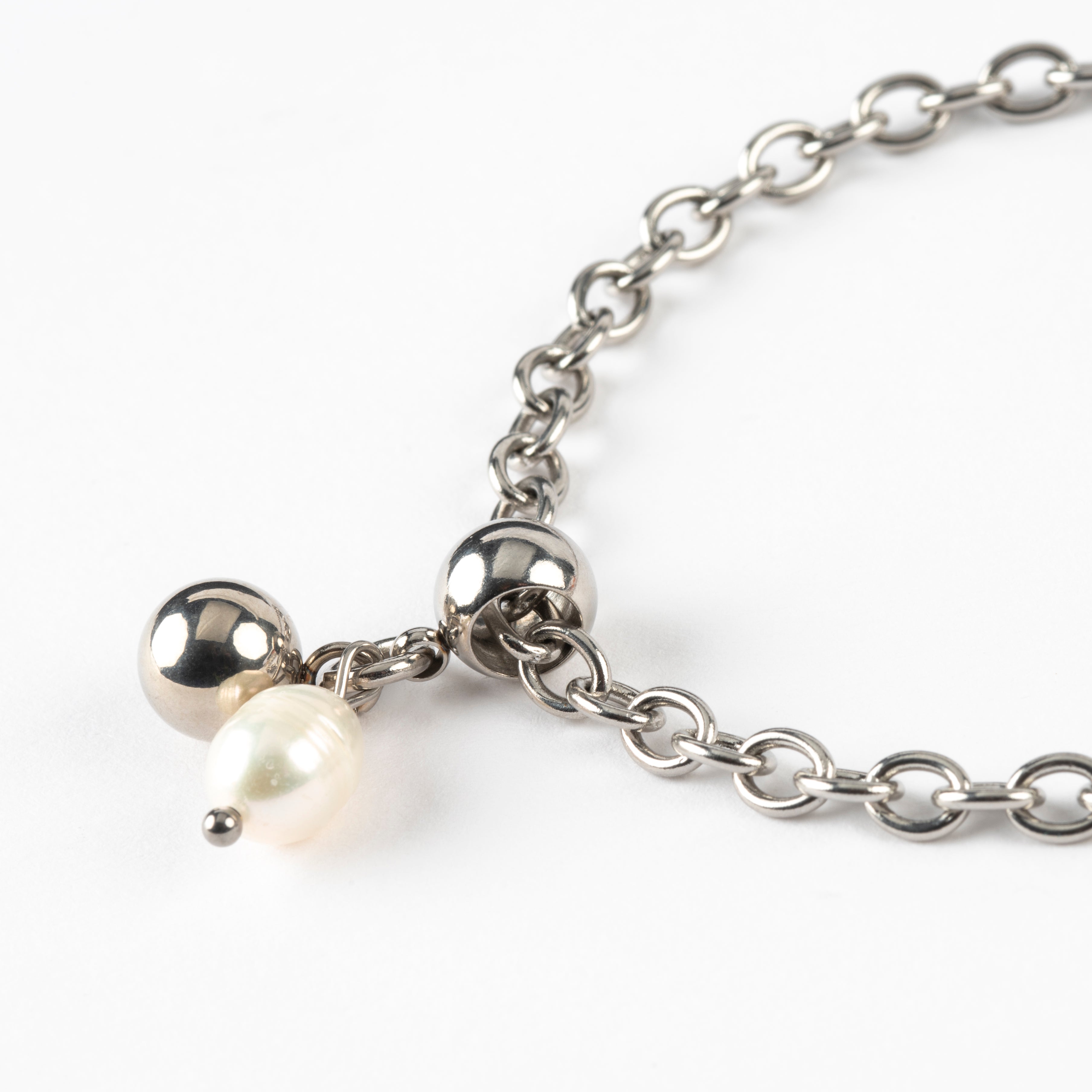 Charlotte Pearl & Globe Charm Bracelet