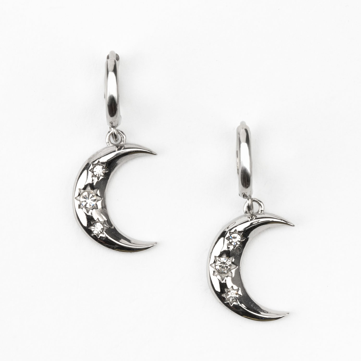 Tracey Crescent Moon Huggie Earrings