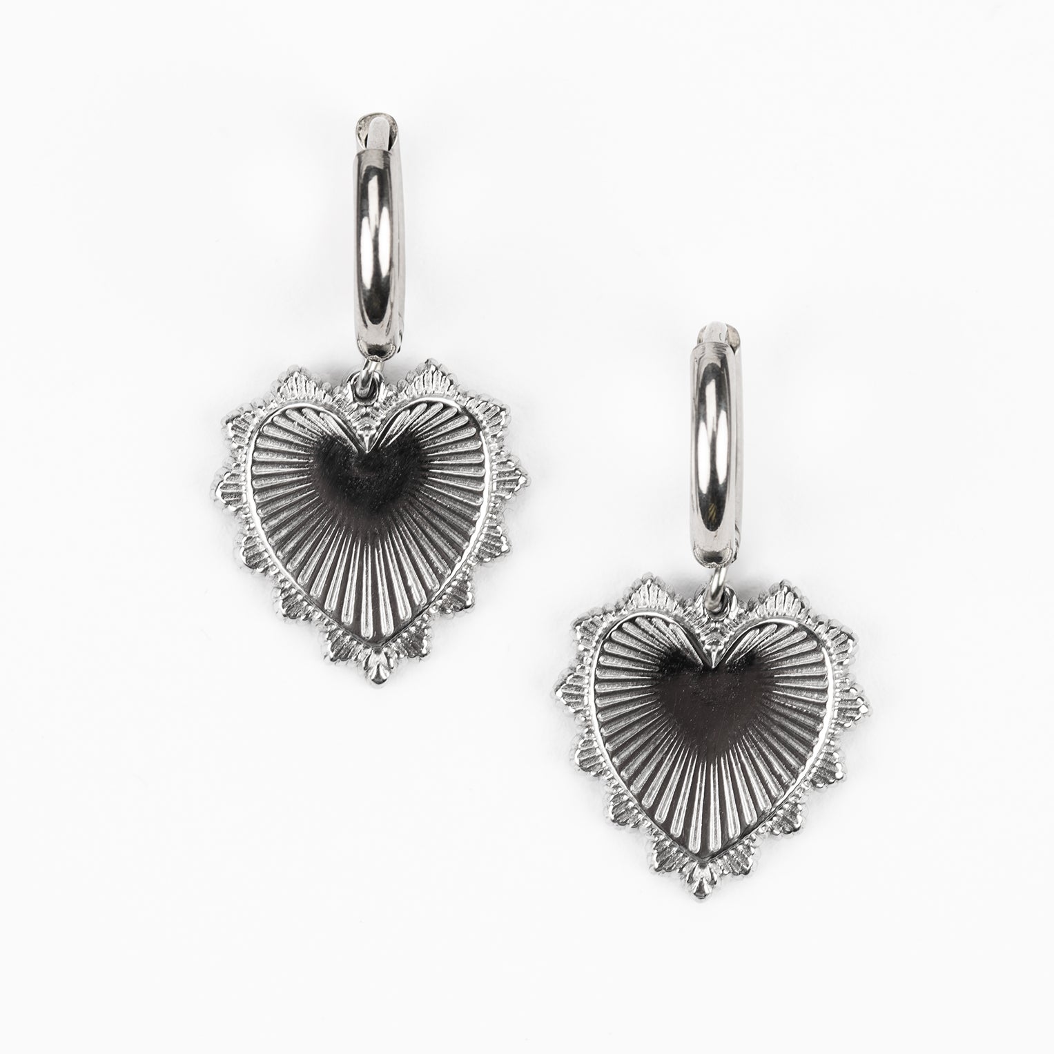 Kate Vintage Heart Huggie Earrings