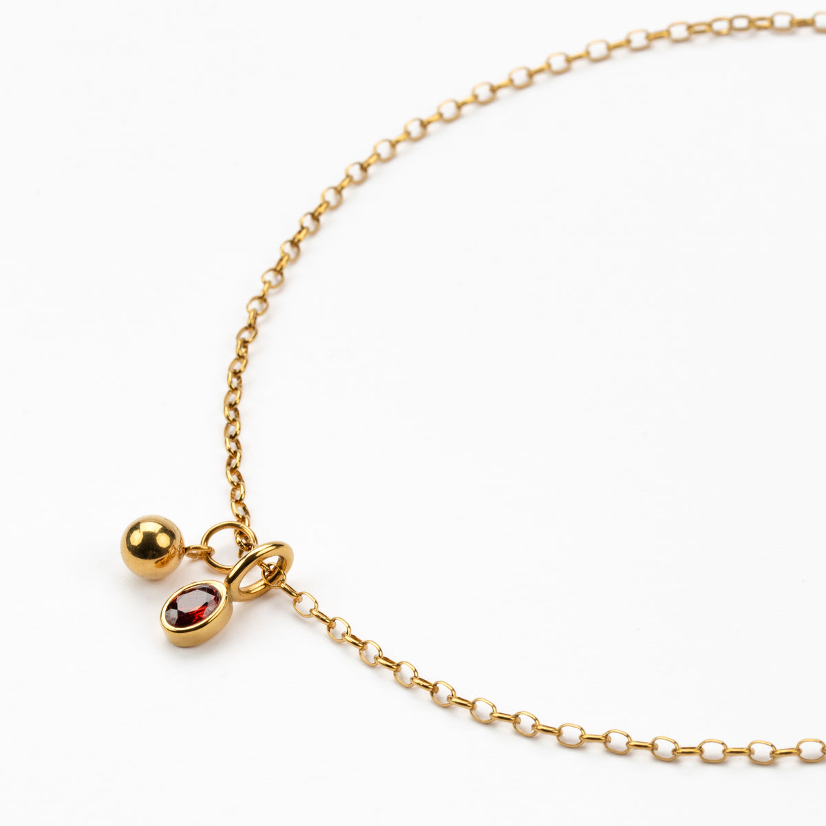 Bea Birthstone and Globe Necklace