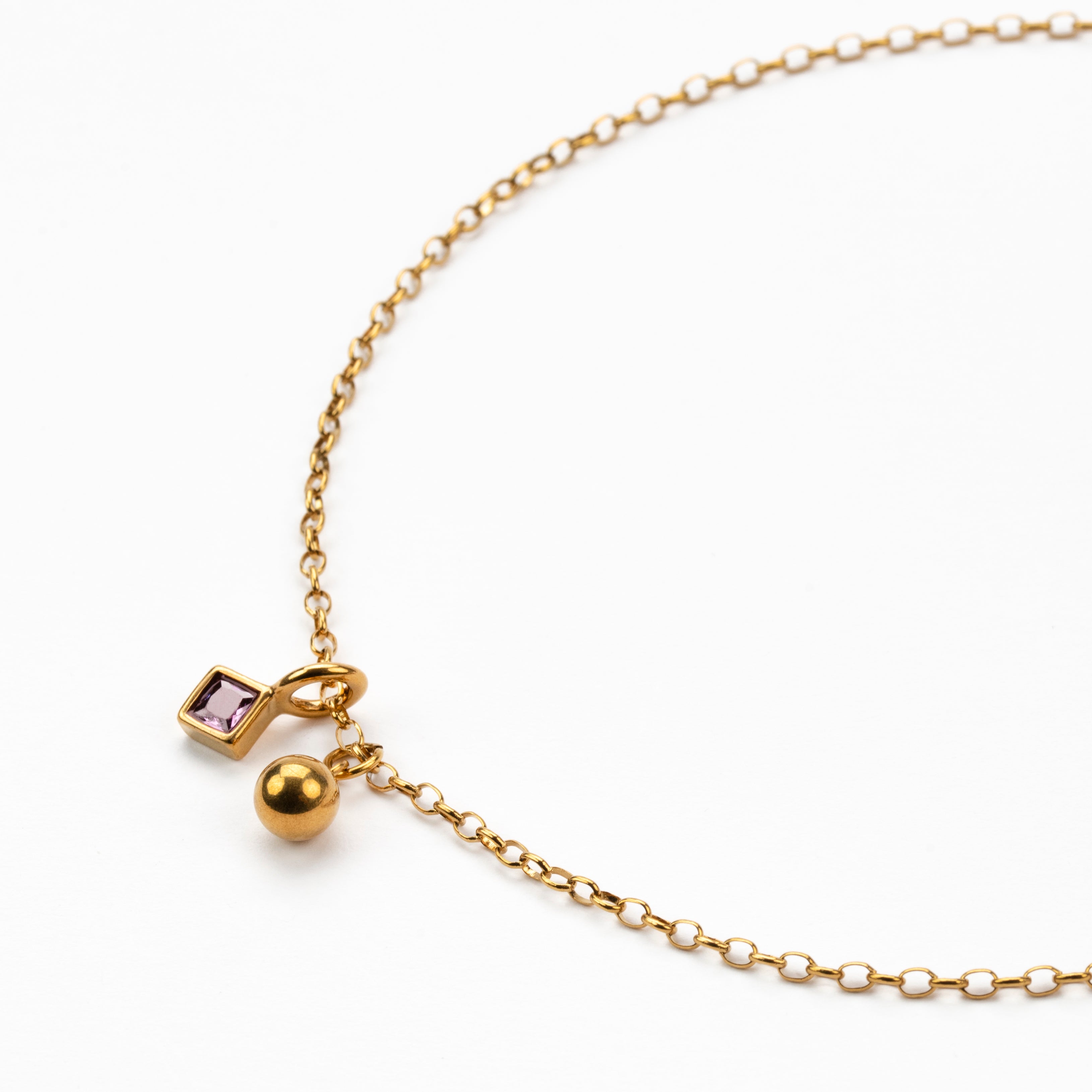 Bea Birthstone and Globe Necklace
