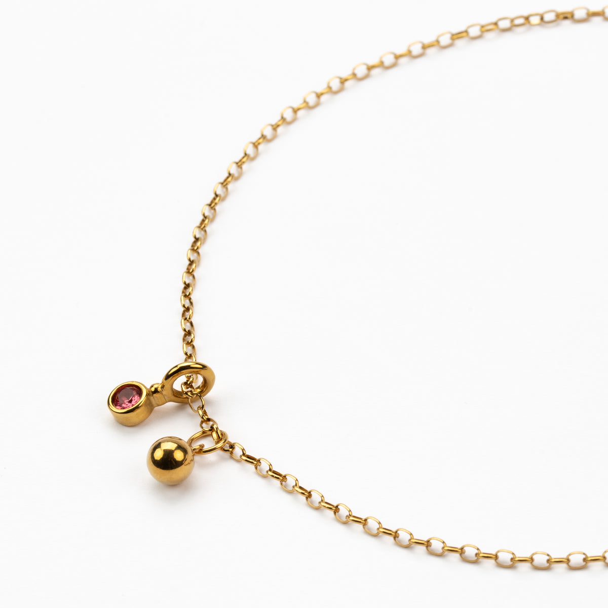 Bea Birthstone and Globe Necklace
