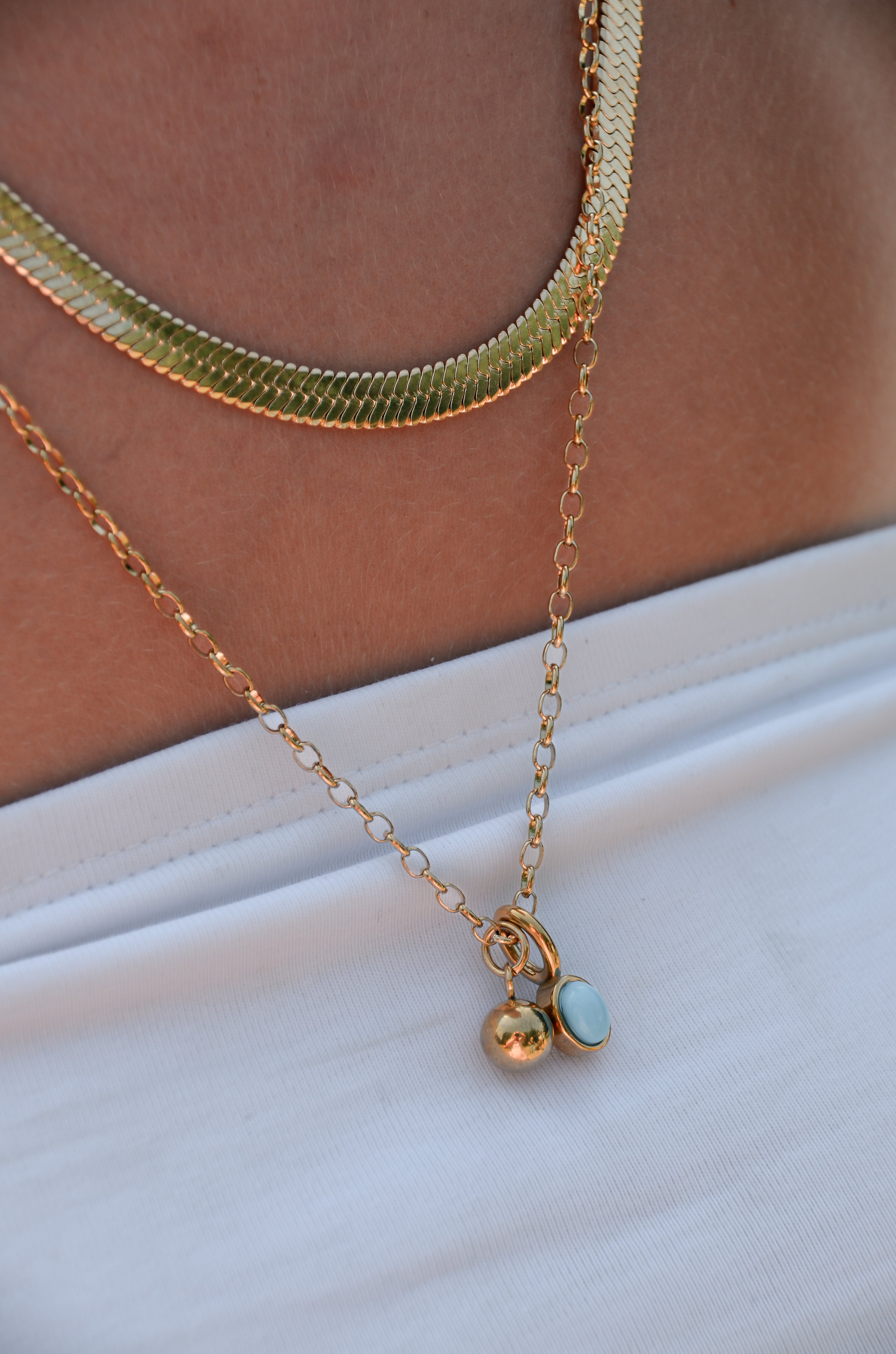 Bea Birthstone and Globe Necklace