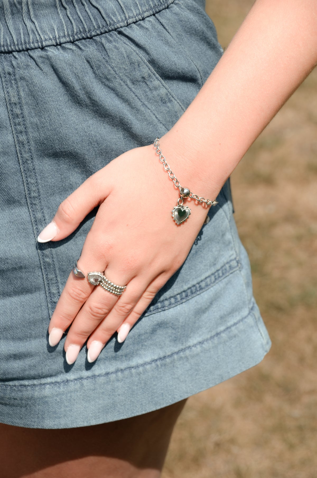 Kate Vintage Heart Charm Bracelet