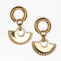 Sarah Beaded Fan Huggie Earrings