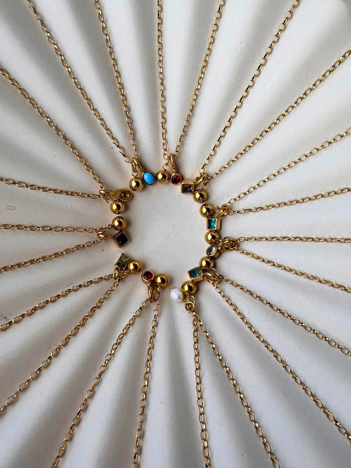 Bea Birthstone and Globe Necklace