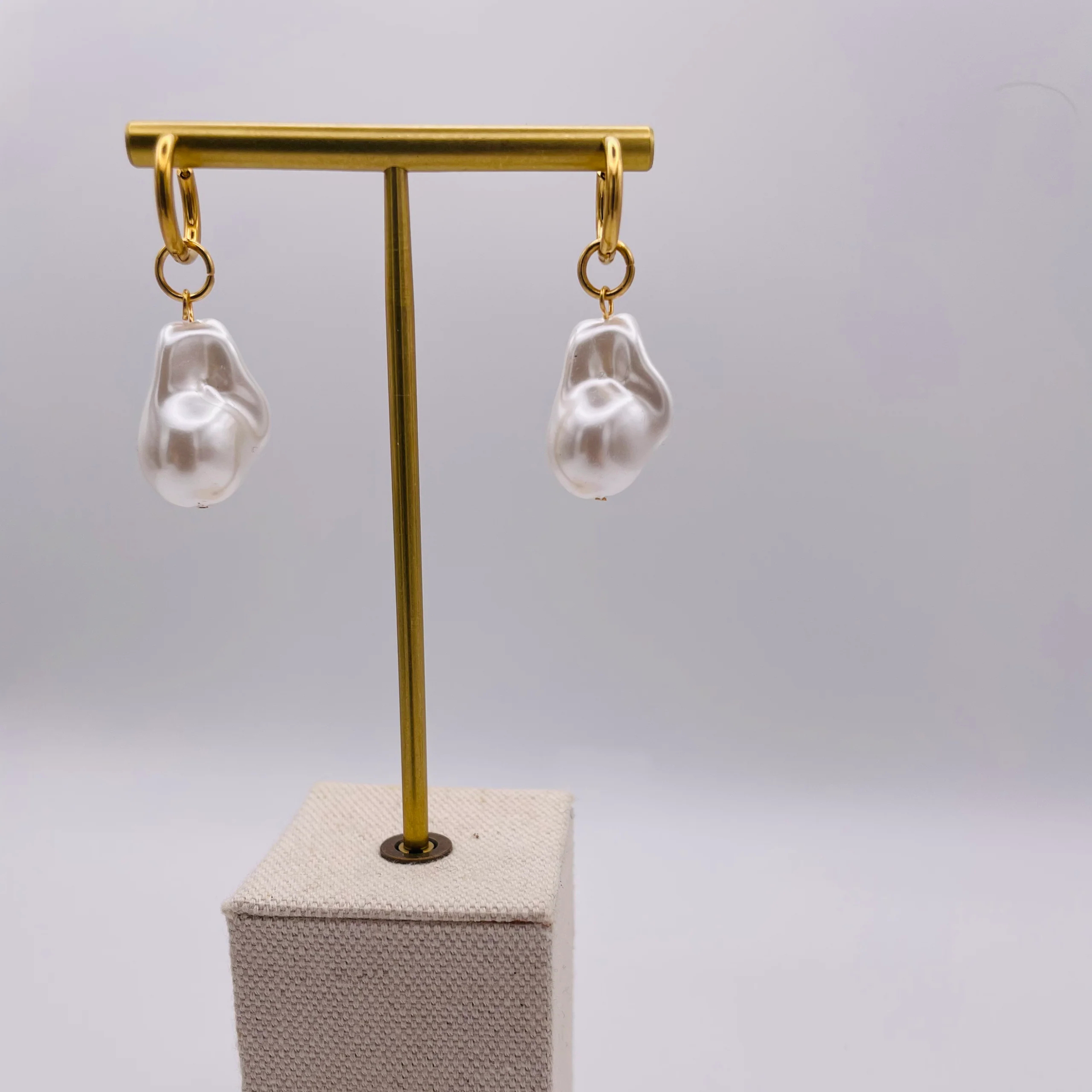 Francis Oversized Faux Pearl Huggie Earrings