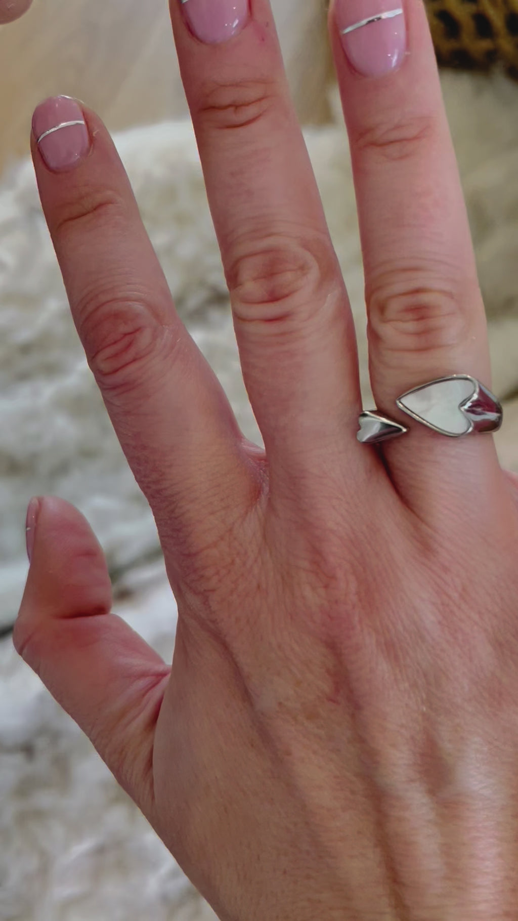 Cupid Heart Shell Ring