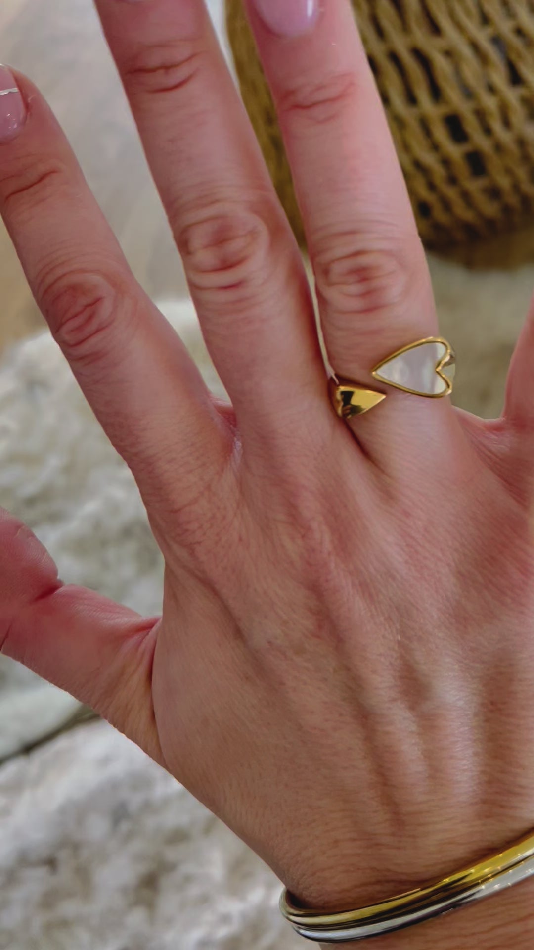 Cupid Heart Shell Ring